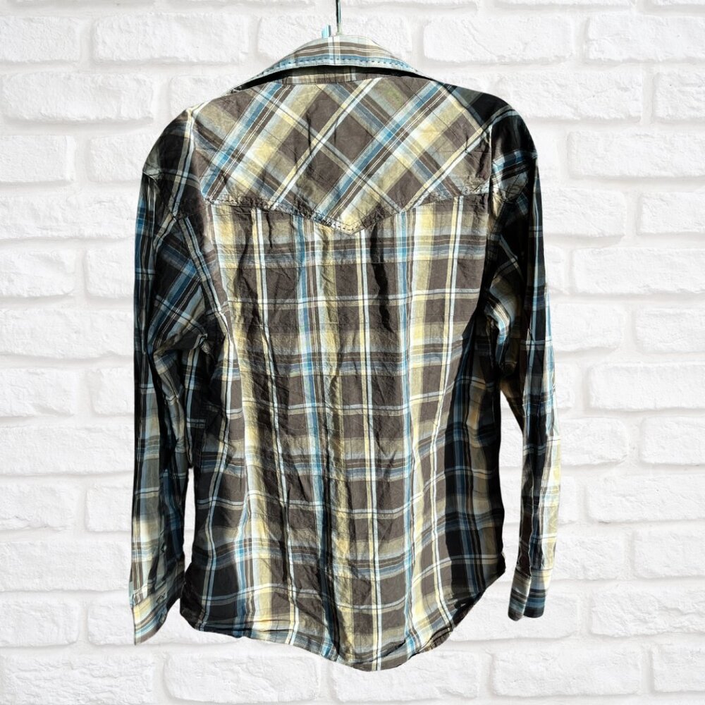 Men’s Cowboy Collection by Lames Western Wear Plaid Snap Shirt - Large - Picture 3 of 4